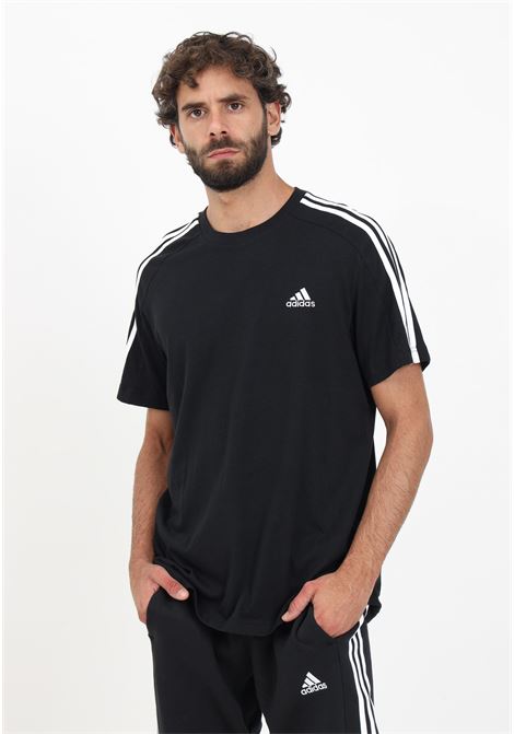 Essentials Single Jersey 3-Stripes Men's Black T-Shirt ADIDAS PERFORMANCE | IC9334.